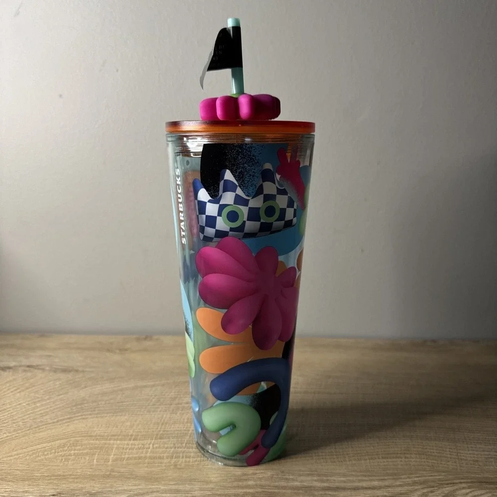 Starbucks Tumbler‎ Summer 2025 Cold Cup Multicolor Pink Flower Limited Release